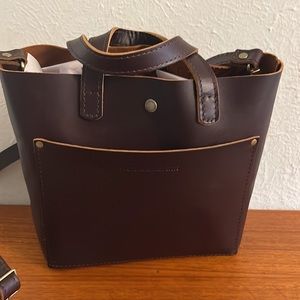 Mini classic crossbody tote Portland leather grizzly